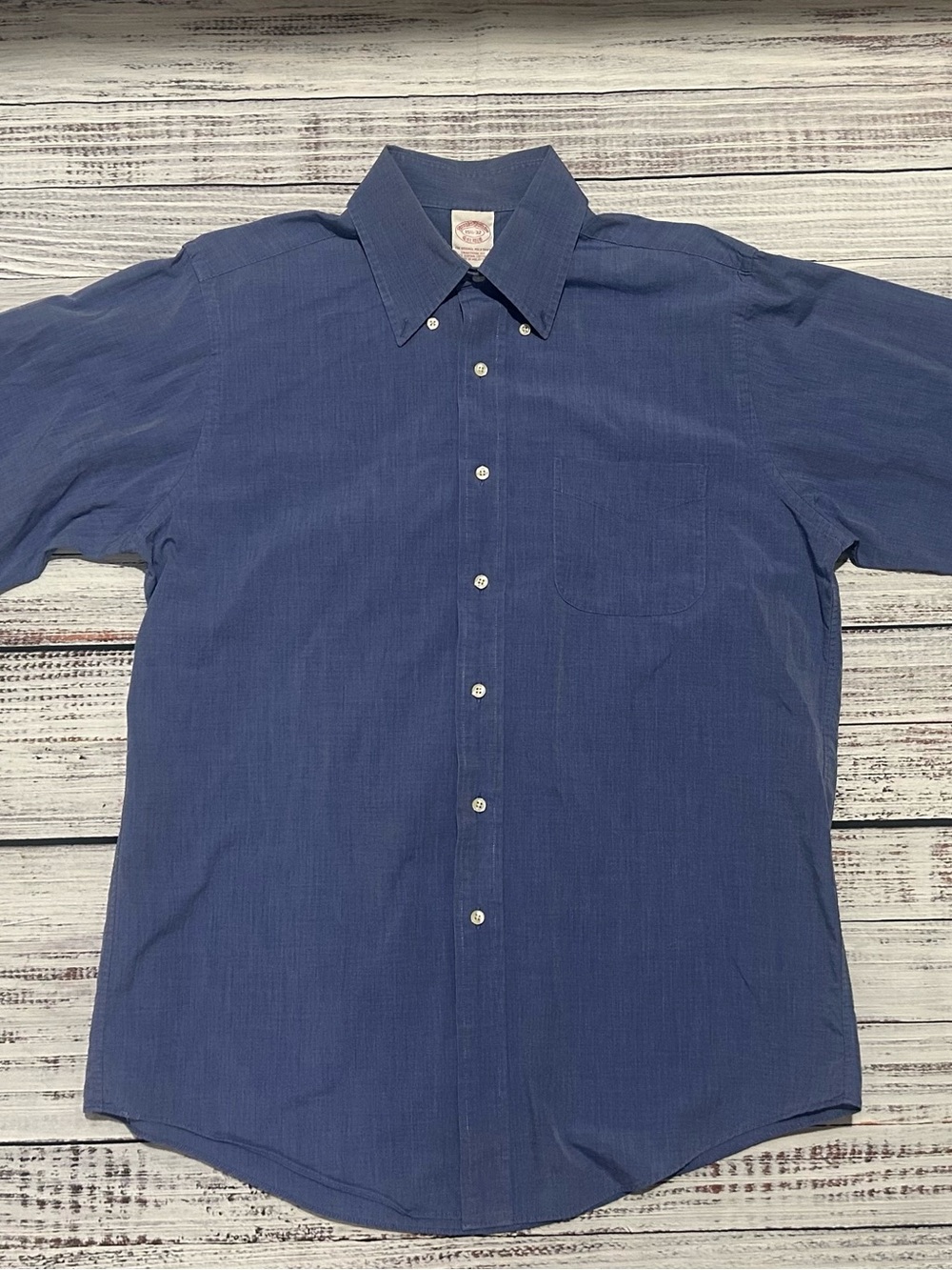 Brooks Brothers Traditional Fit Blue Supima Cotton Dress Shirt 15.5 32